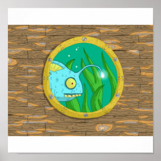 Poster poisson dans un hublot