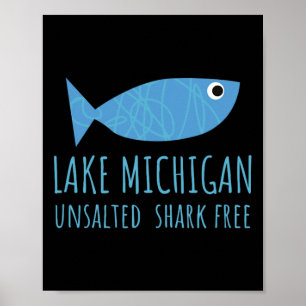 Poster Poisson des Grands Lacs du lac Michigan non salé s