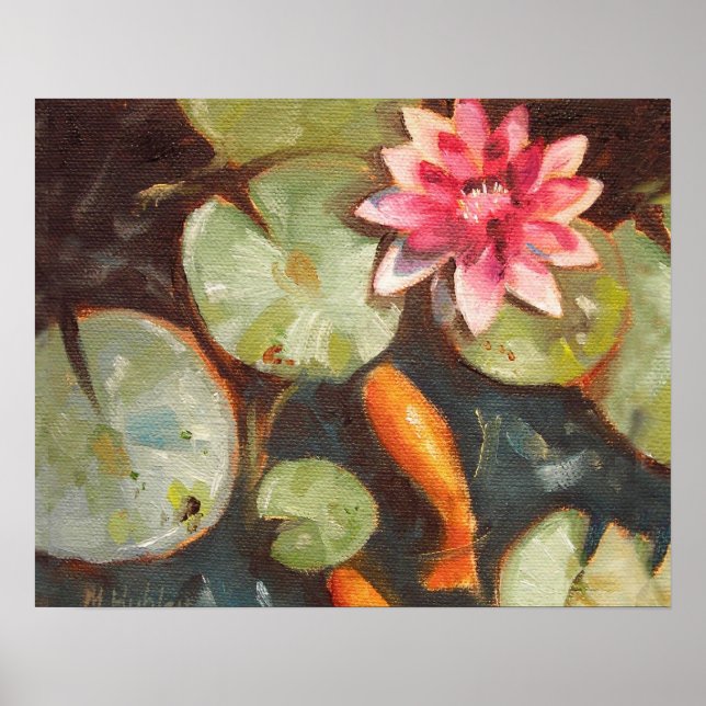Poster Poisson D'Or Koi Pond Water Lys (Devant)