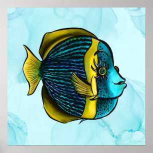 Poster Poisson Drôle En Mer Sous La Mer