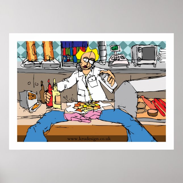 Poster Poisson et chips (Devant)