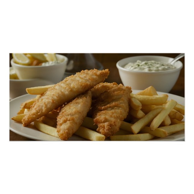 Poster Poisson et chips (Devant)