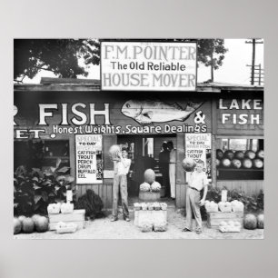 Poster Poisson et fruits : 1936