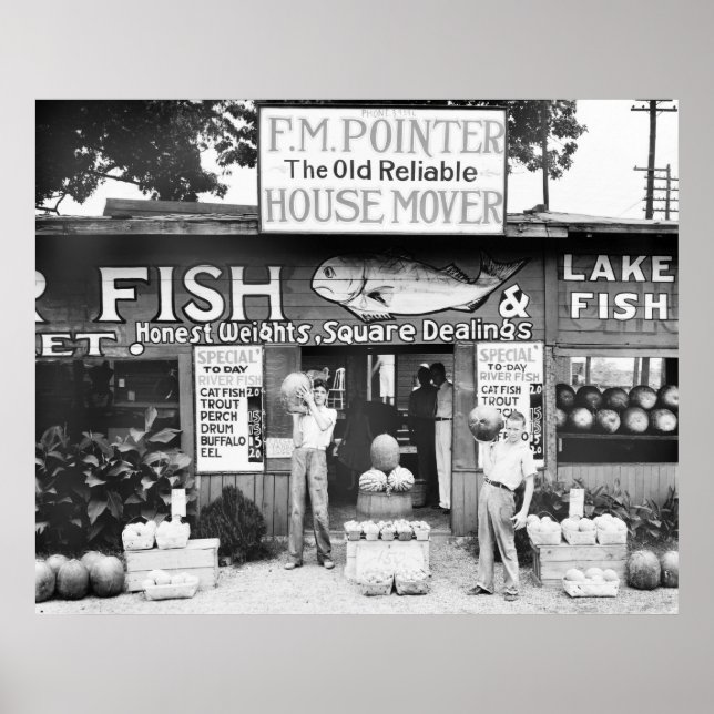 Poster Poisson et fruits : 1936 (Devant)
