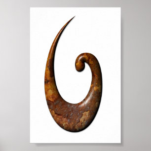 Poster Poisson Maori - rouille