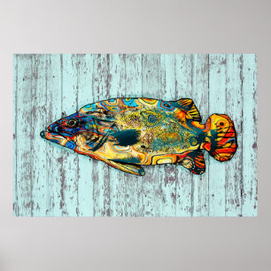Poster Poisson multicolore 2