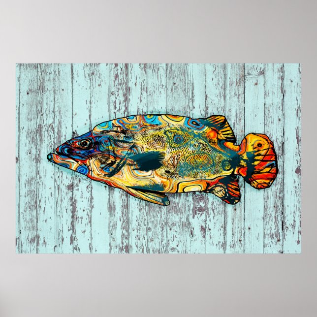 Poster Poisson multicolore 2 (Devant)