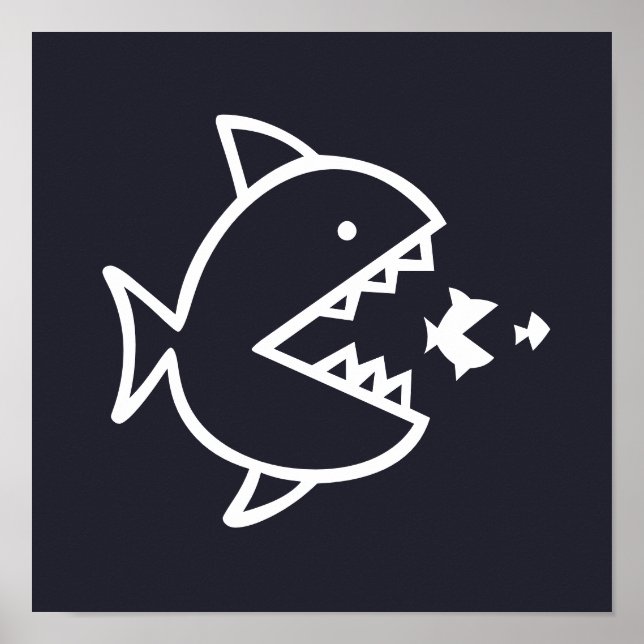 Poster POISSON nautique avec dents | (Devant)