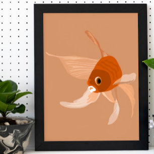 Poster Poisson rouge moderne simple vecteur minimal