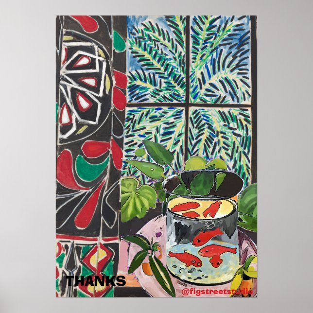 Poster Poisson sous fenêtre, après l'affiche de Matisse (Devant)