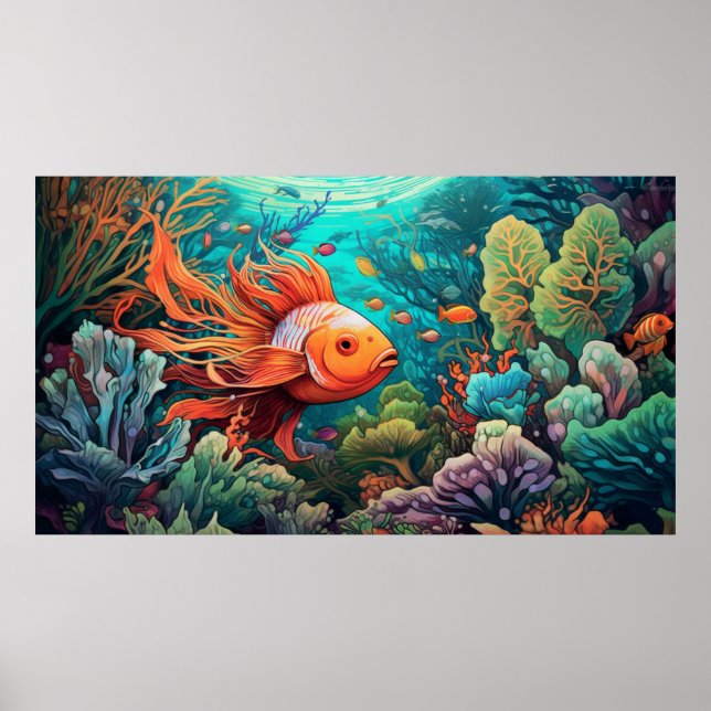 Poster Poisson sous-marin (Devant)