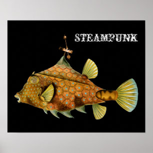 Poster Poisson Steampunk