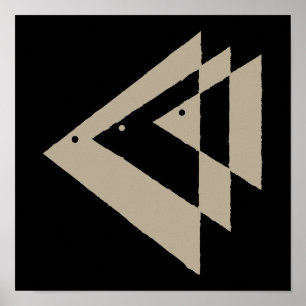 Poster Poisson tropical en triangle abstrait marron sur i