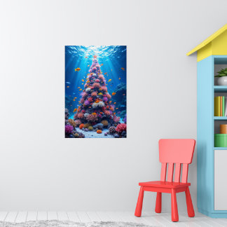 Poster Poisson Tropical Nager Autour Du Corail De Noël