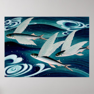 Poster Poisson volant Ono Bakufu vers 1938