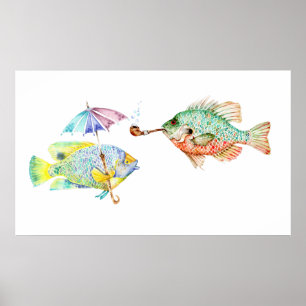 Poster Poissons - copie d'art de deux poissons de la
