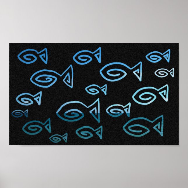Poster Poissons de mer et de ciel (Devant)