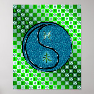 Poster Poissons et Chèvre d'eau