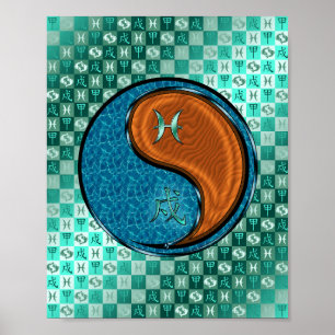 Poster Poissons et chien de bois