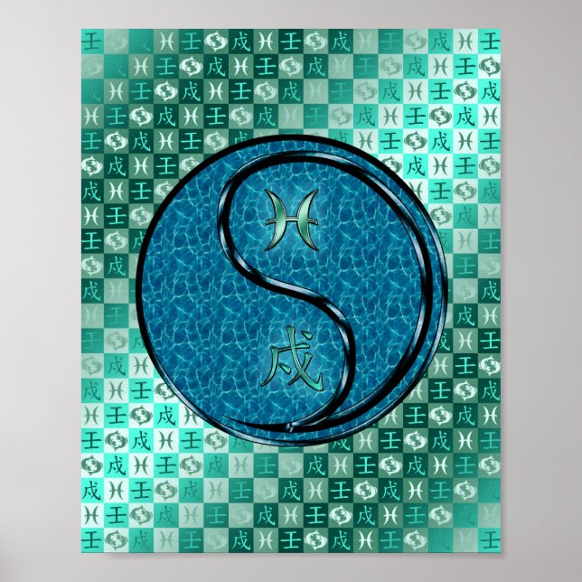 Poster Poissons et Chien d'eau (Devant)