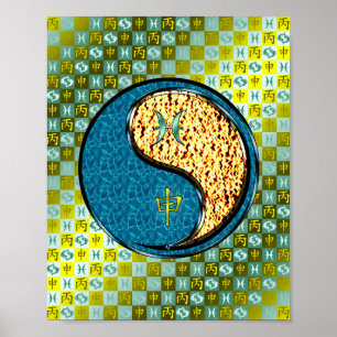 Poster Poissons et singe des incendies