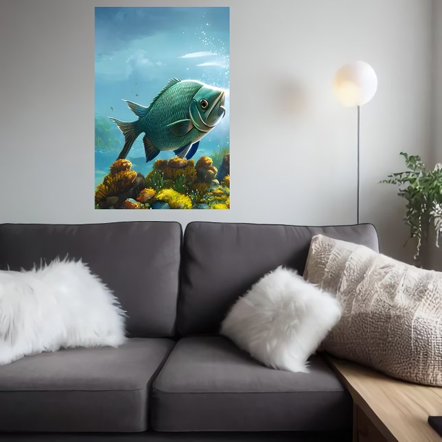 Poster Poissons nageant dans la mer | Art AI (Créateur téléchargé)