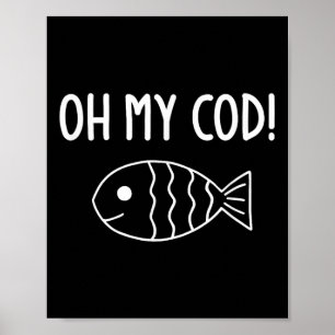 Poster Poissons Puns, Oh Mon Morceau, Drôle, Blagues, Sar