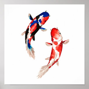 Poster Poissons rouges de Koi