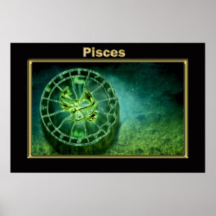 Poster Poissons Zodiac Astrologie design