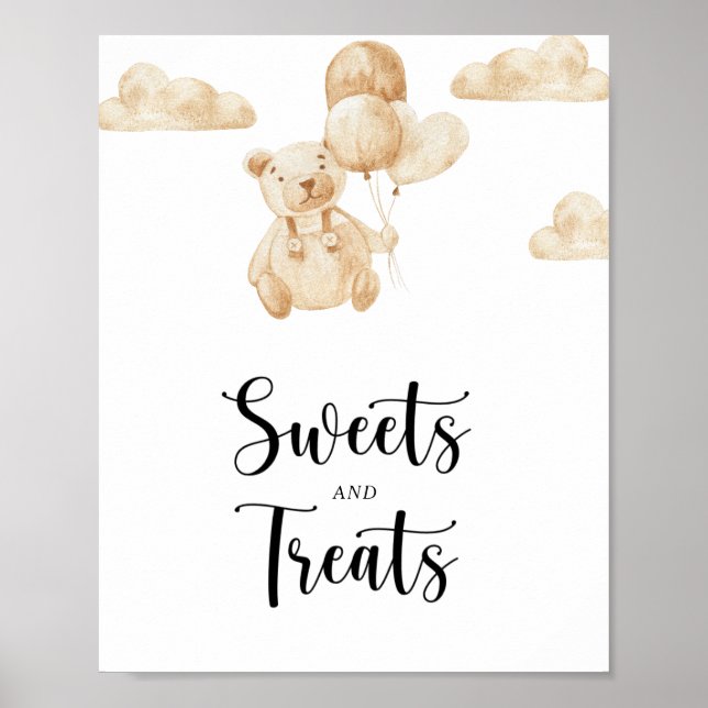 Poster Poitrine de baby shower de bonbons et friandises (Devant)