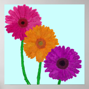 Poster Poitrine de Gerbera peinte