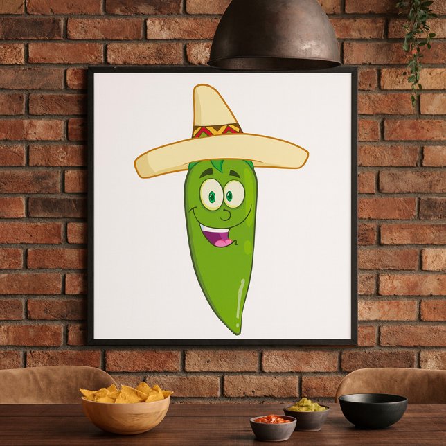Poster Poivre au chili vert souriant (Créateur téléchargé)