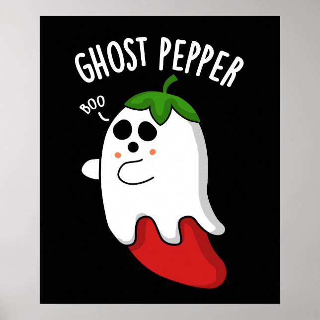 Poster Poivre Fantôme Funny Chili Pun Dark BG (Devant)