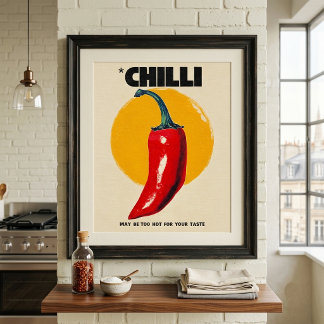 Poster Poivron Rouge Vintage