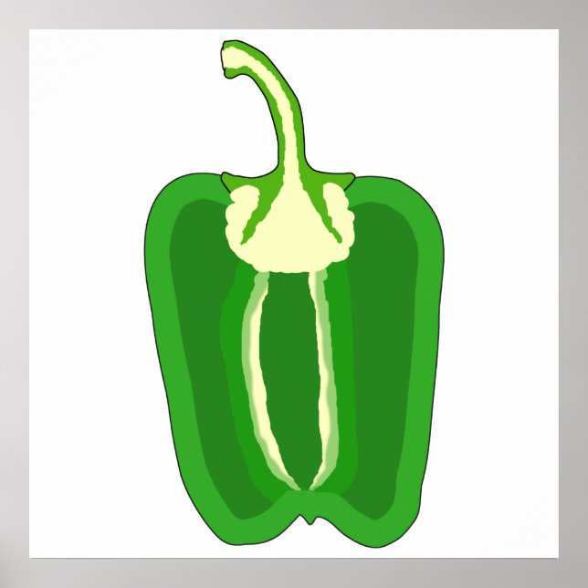 Poster Poivron vert Bell. Diminué de moitié. (Devant)