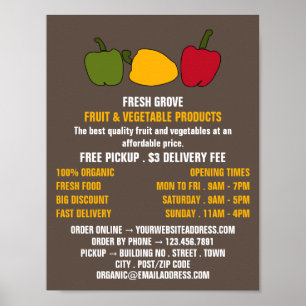 Poster Poivrons colorés, Greengrocers Publicité