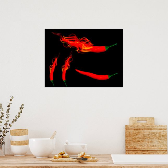 Poster Poivrons de chili à flamme (Créateur téléchargé)