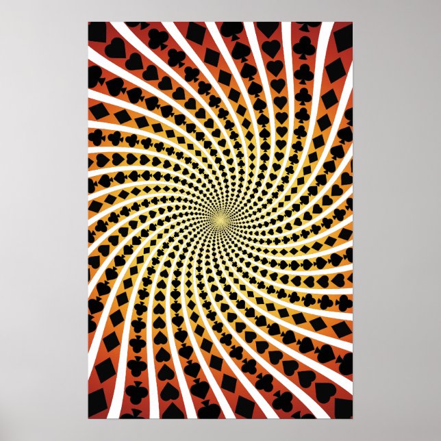 Poster: Poker Card Suits Spiral: Black Jack Poster (Front)