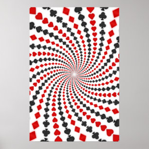 Poster: Poker Card Suits Spiral: Black Jack Poster