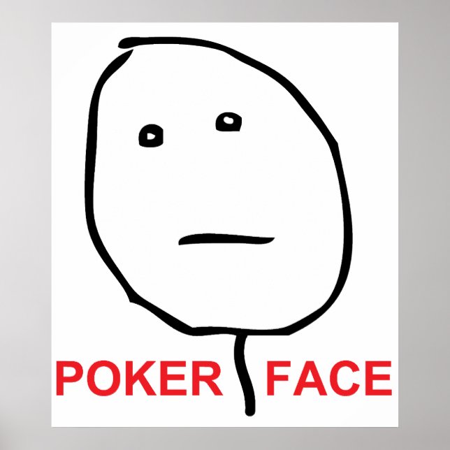 Poster Poker Face (texte) (Devant)