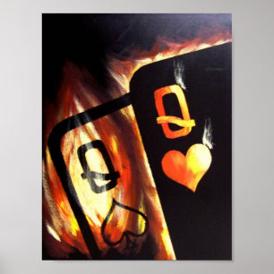 Poster Poker flamboyant Queens Poker par Teo Alfonso