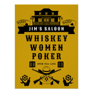 Poster Poker Wild West Americana