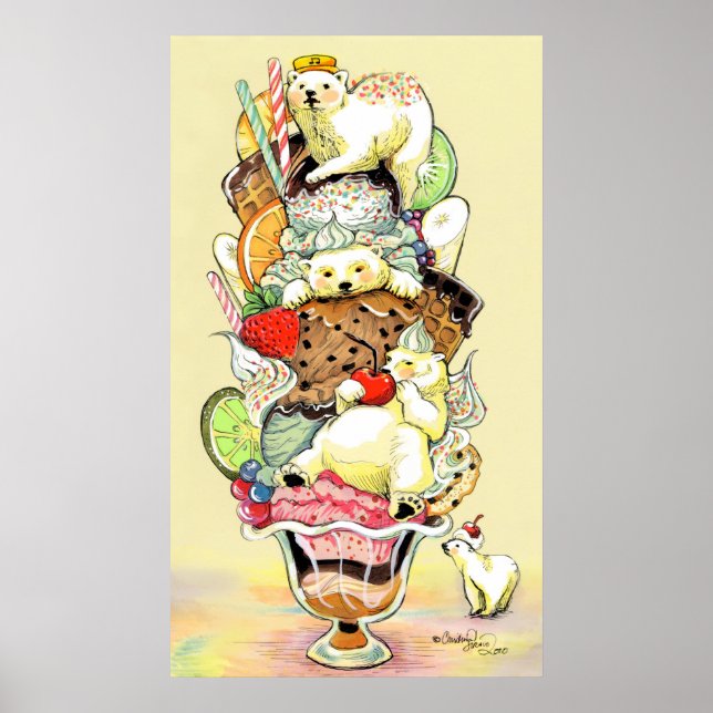 Poster Polar Bear Sundae Dream Deluxe (Devant)