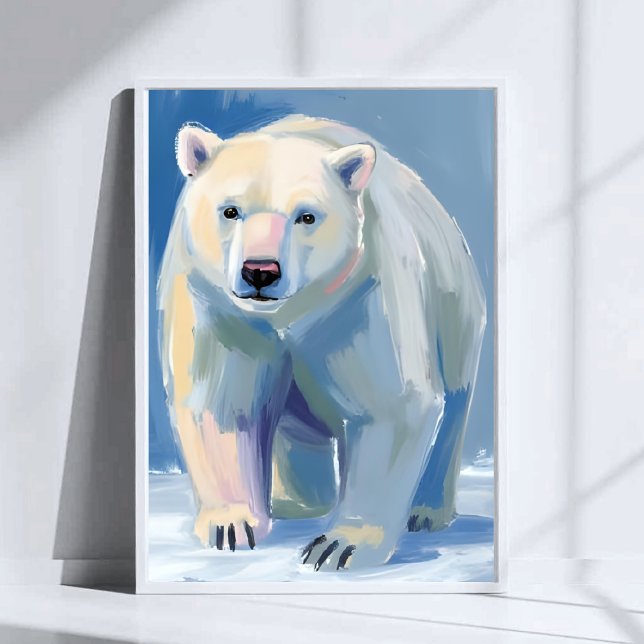 Poster Polar Bear | Watercolor Winter Animal Painting (Créateur téléchargé)