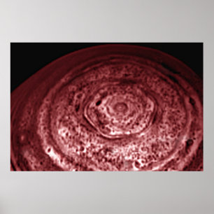 Poster Pôle Nord actif de Saturne 52x35 (52x35)