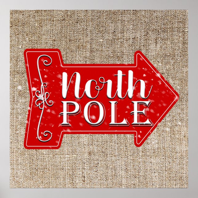 Poster Pôle Nord Arrow rouge Russe Noël vacances (Devant)