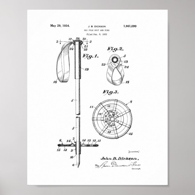 Poster Pole Ski Grip Et Brevet Anneau (Devant)