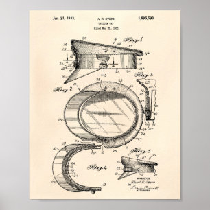 Poster Police Casquette 1933 Art Brevet - Vieux Poivre
