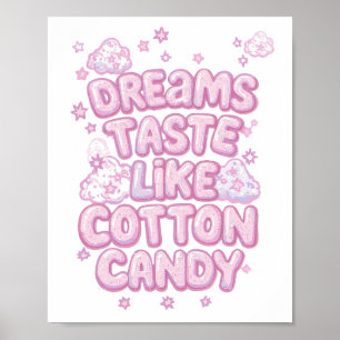 Poster Police de caractères gonflée esthétique rose doux