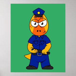 Poster Police de Pachycéphalosaure.